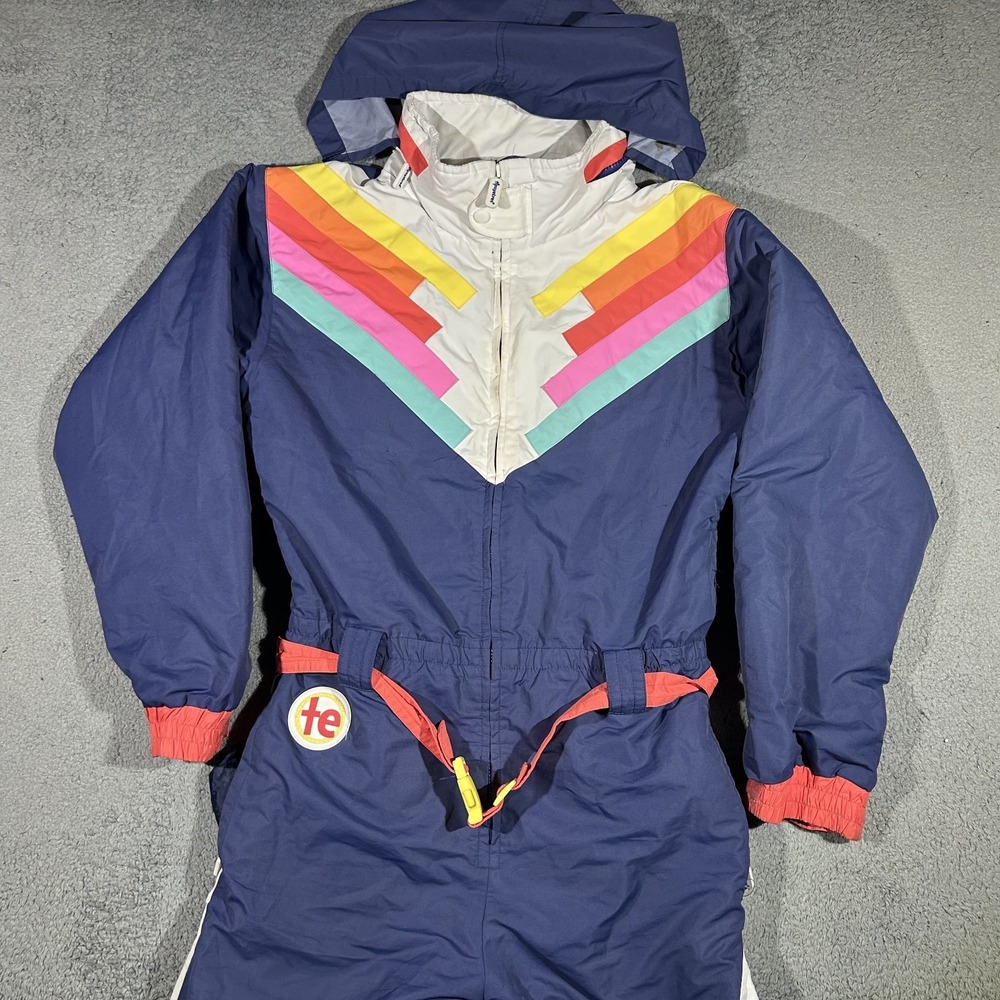 Tipsy Elves Santa Fe Shredder Blue Retro Snow Suit Ski Suit Mens Size Large